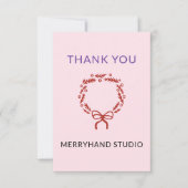 お洒落クリスマスリースファンキー サンキューカード (正面)