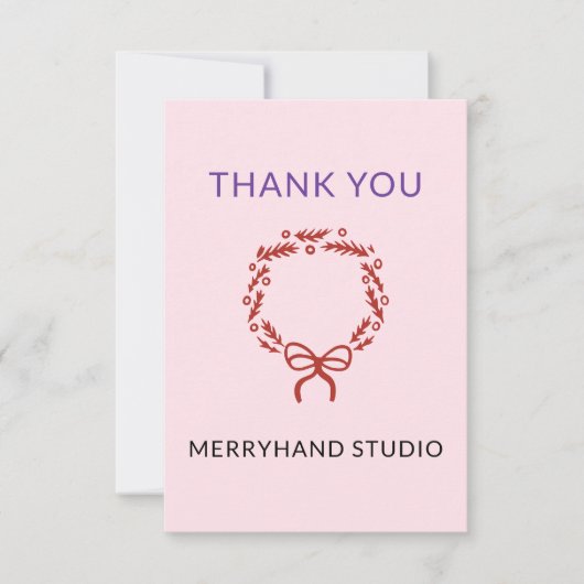 お洒落クリスマスリースファンキー サンキューカード (正面)