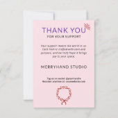 お洒落クリスマスリースファンキー サンキューカード (裏面)