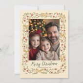 お洒落クリスマスリース&ボウズ写真カード シーズンカード (正面)