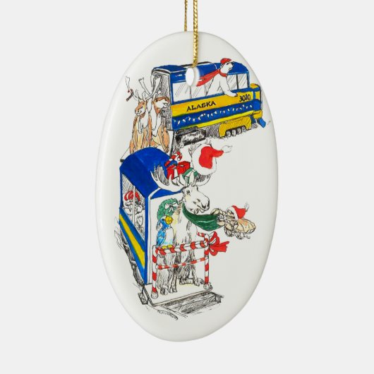 お洒落クリスマスワイルドライフトレインオーナメント セラミックオーナメント (右)