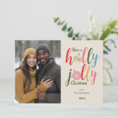 お洒落クリスマス写真かわいい休日タイポグラフィ シーズンカード (スタンド正面)