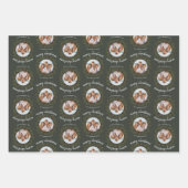 お洒落クリスマス写真 – 書道 – 枝 ラッピングペーパーシート (正面2)