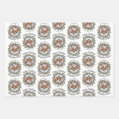 お洒落クリスマス写真 – 書道 – 枝 ラッピングペーパーシート (正面3)