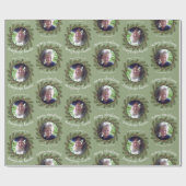 お洒落クリスマス写真 – 書道 – 枝 ラッピングペーパー (フラット)