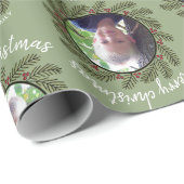 お洒落クリスマス写真 – 書道 – 枝 ラッピングペーパー (ロールコーナー)