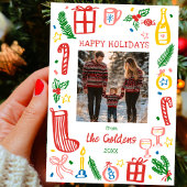お洒落クリスマス可愛いカスタム写真 シーズンカード