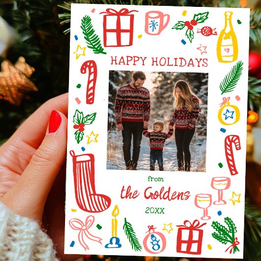 お洒落クリスマス可愛いカスタム写真 シーズンカード