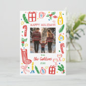 お洒落クリスマス可愛いカスタム写真 シーズンカード (スタンド正面)