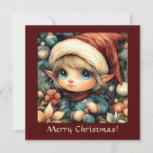 お洒落クリスマス小妖精や小人カスタマイズ シーズンカード (正面)