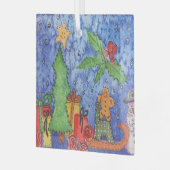 お洒落クリスマス応援ウォーター絵を描カラー ガラスオーナメント (正面左)