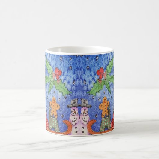 お洒落クリスマス応援ウォーター絵を描カラー コーヒーマグカップ (中央)