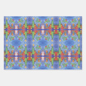 お洒落クリスマス応援ウォーター絵を描カラー ラッピングペーパーシート (正面)