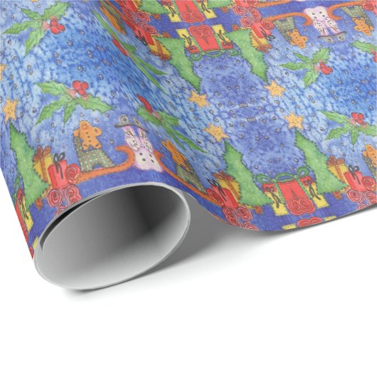 お洒落クリスマス応援ウォーター絵を描カラー ラッピングペーパー (ロールコーナー)