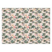 お洒落クリスマス植物学ピンクと緑 テーブルクロス (正面(横))