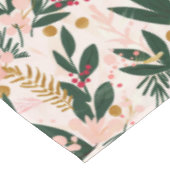 お洒落クリスマス植物学ピンクと緑 テーブルクロス (アングル)