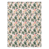 お洒落クリスマス植物学ピンクと緑 テーブルクロス (正面)