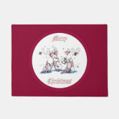 お洒落クリスマス歌うカリブー ドアマット (正面)