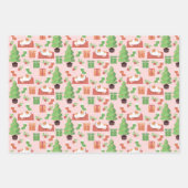 お洒落クリスマス猫 ラッピングペーパーシート (正面)