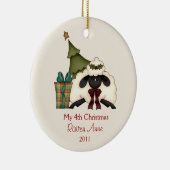 お洒落クリスマス羊の子どもの写真 | セラミックオーナメント (右)