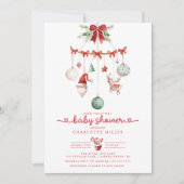 お洒落クリスマス赤ちゃんシャワー招待状 招待状 (正面)