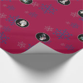 お洒落クリスマス野生動物コラージュ ラッピングペーパー (角)