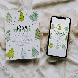 お洒落クリスマス飾の木 招待状