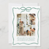 お洒落クリスマス4写真手描きリボン シーズンカード (裏面)