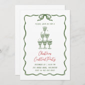 お洒落クリスマス・カクテルパーティの招待状 招待状 (正面/裏面)