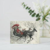 お洒落クリスマス・サンタクロースとトナカイ シーズンポストカード (スタンド正面)