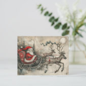 お洒落クリスマス・サンタクロースとトナカイ シーズンポストカード (スタンド正面)