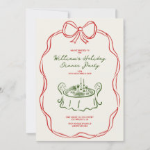 お洒落クリスマス・ディナー・パーティーグリーンとレッド