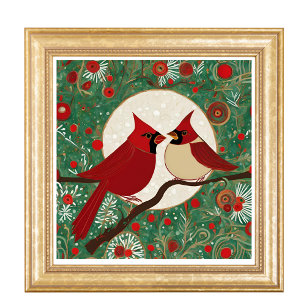 お洒落クリスマス(鳥)ショウジョウコウカンチョウレッドバード フォトプリント