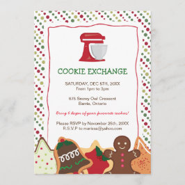 お洒落クリスマスCookie交換招待状 招待状
