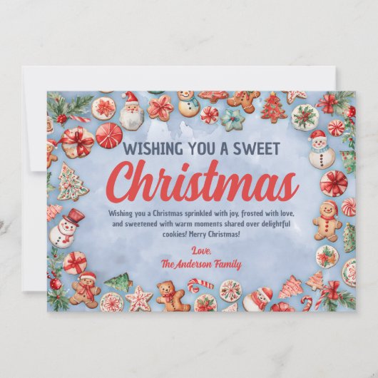 お洒落クリスマスCookie家族の写真 シーズンカード (正面)