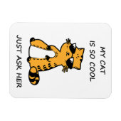 お洒落クール猫 マグネット (横)