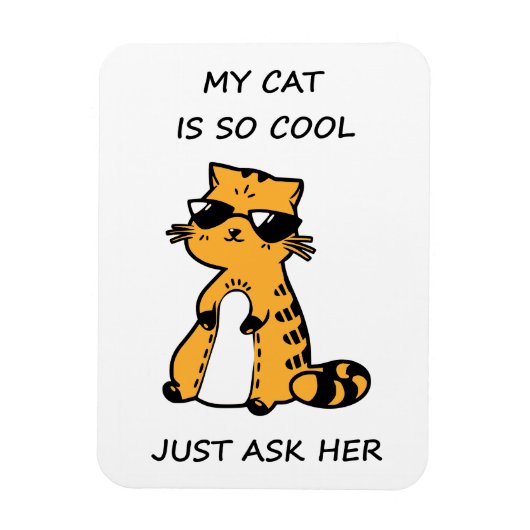 お洒落クール猫 マグネット (縦)