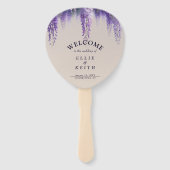 お洒落グラデーションパープルフローラ結婚式 プログラム ハンドファン (正面)