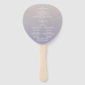 お洒落グラデーションパープルフローラ結婚式 プログラム ハンドファン (裏面)