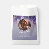 お洒落グラデーション紫のフローラ結婚写真 フェイバーバッグ (正面)