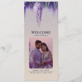 お洒落グラデーション紫のフローラ結婚写真 プログラム (正面)