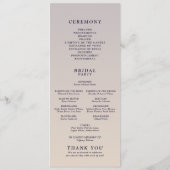 お洒落グラデーション紫のフローラ結婚写真 プログラム (裏面)