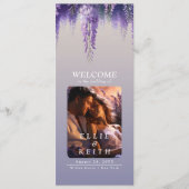 お洒落グラデーション紫のフローラ結婚写真 プログラム (正面)