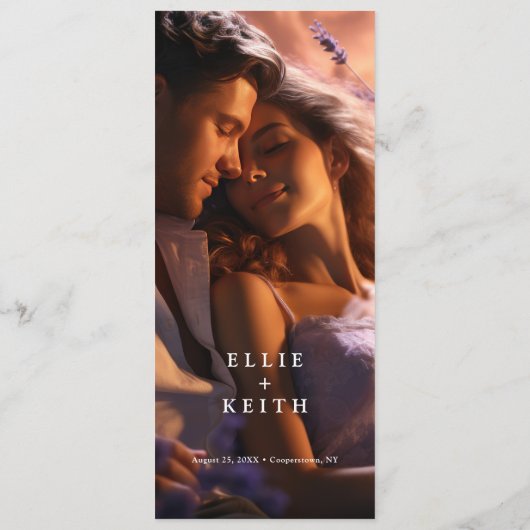 お洒落グラデーション紫のフローラ結婚写真 メニュー (裏面)