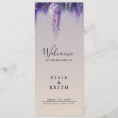 お洒落グラデーション紫フローラ結婚の プログラム (正面)