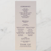 お洒落グラデーション紫フローラ結婚の プログラム (裏面)