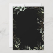 お洒落グリーンリー黒と金ゴールドリース結婚ズ 招待状 (裏面)