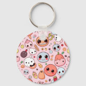 お洒落グルメモンスターズ顔 キーホルダー (正面)