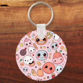 お洒落グルメモンスターズ顔 キーホルダー
