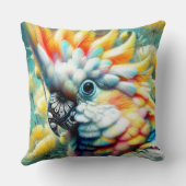 お洒落コカトゥーバードイエローポピーフローラ クッション (裏面)